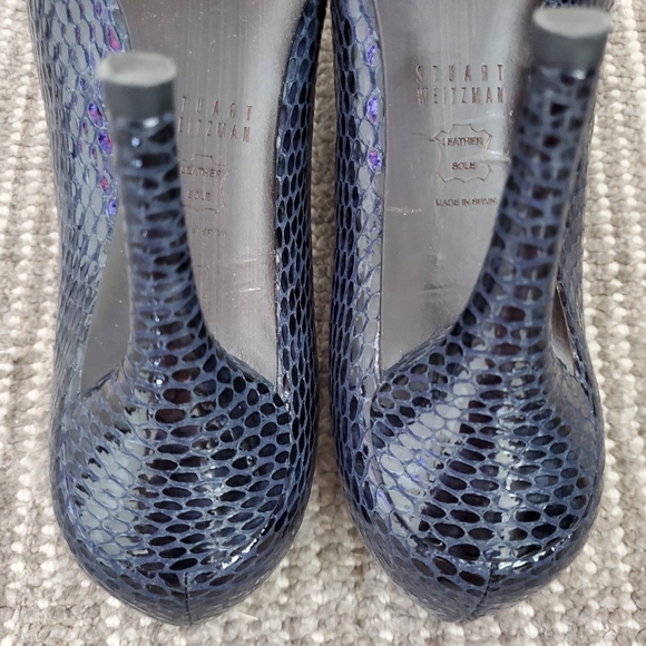 Stuart Weitzman Blue Snake Heels - Picture 8 of 9
